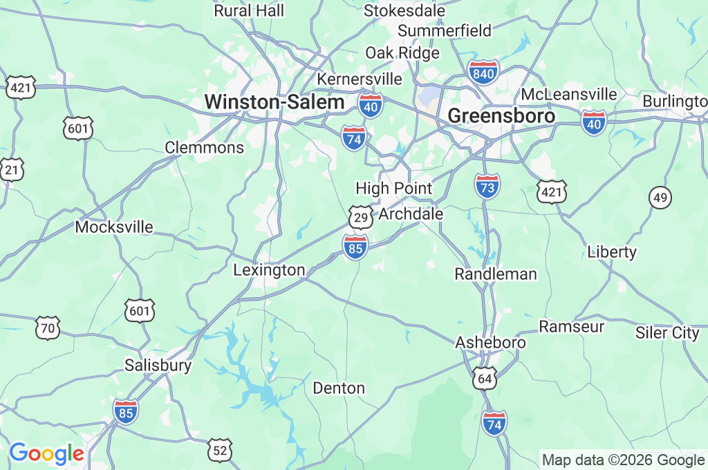 Thomasville Area Map