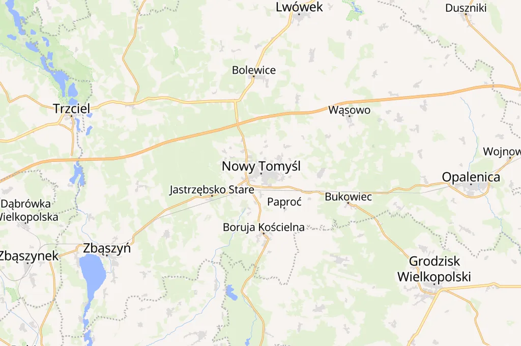 Nowy Tomyśl Area Map