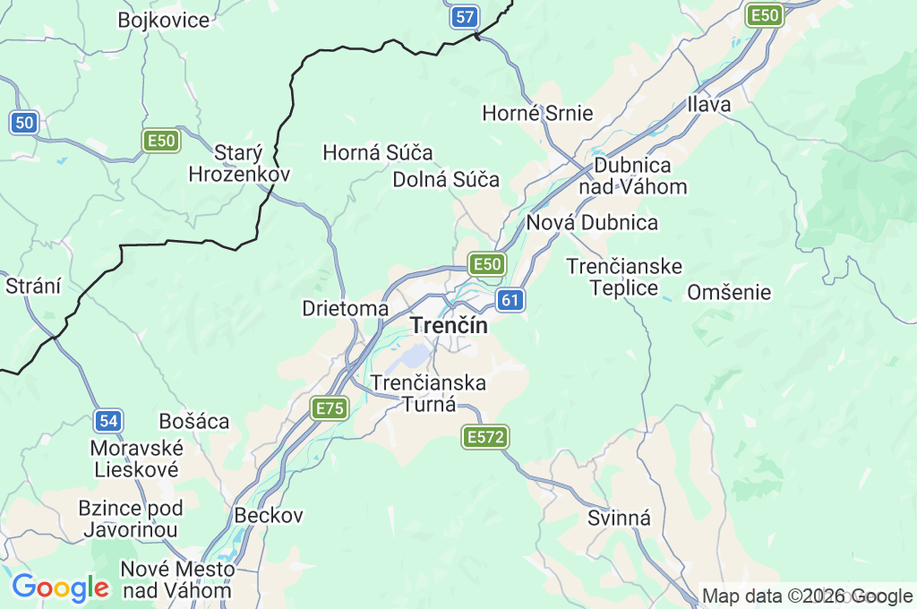 Trenčín Area Map Trenčín Area Map