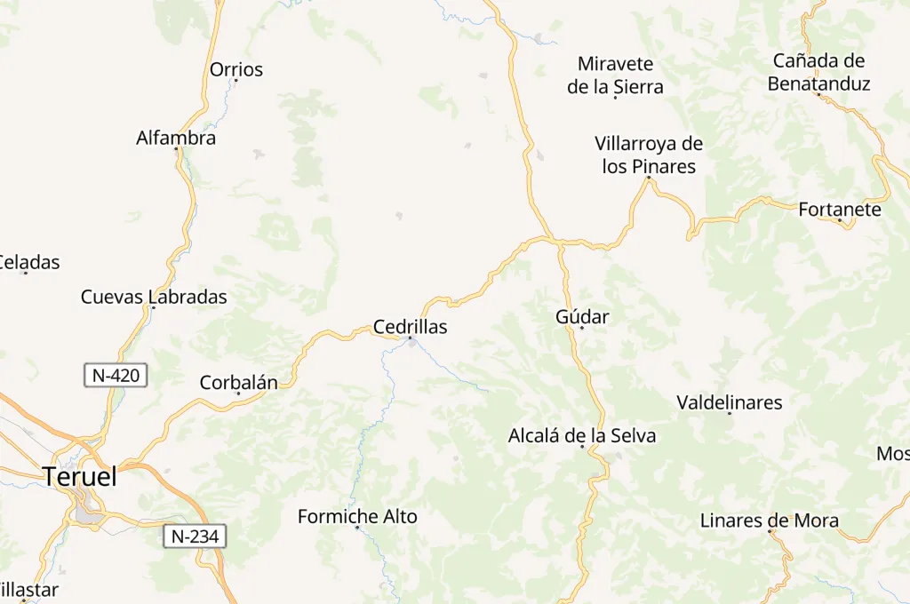 Monteagudo del Castillo Area Map