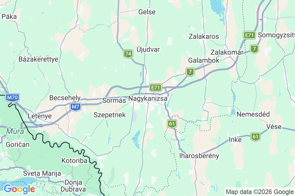 Nagykanizsa Area Map