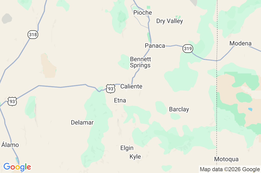 Caliente Area Map