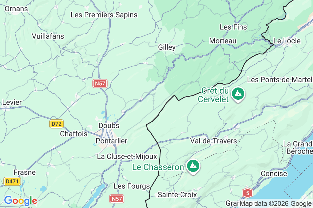Le Haut Saugeais Area Map