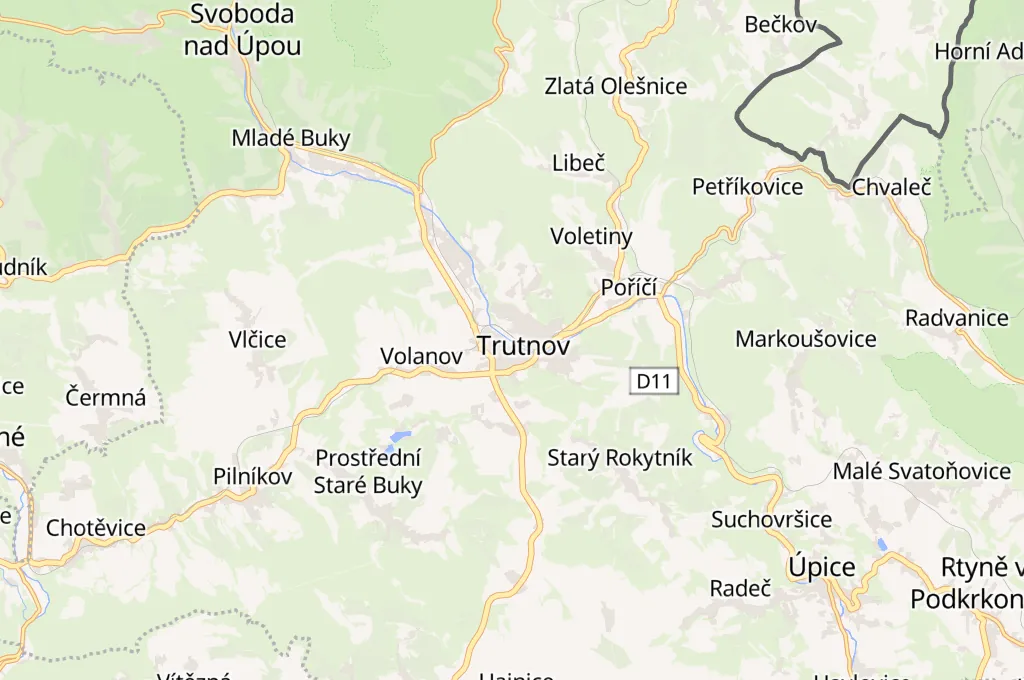 Trutnov Area Map Trutnov Area Map