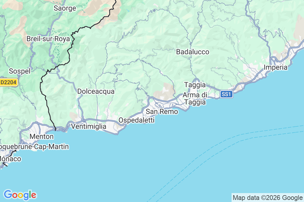 Sanremo Area Map Sanremo Area Map