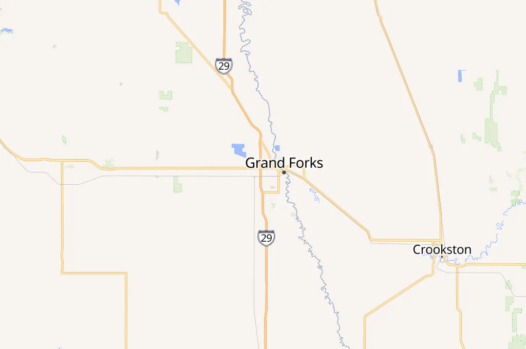 Universidad de Dakota del Norte Area Map