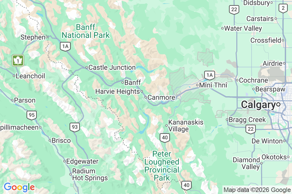 The Shops of Canmore Area Map