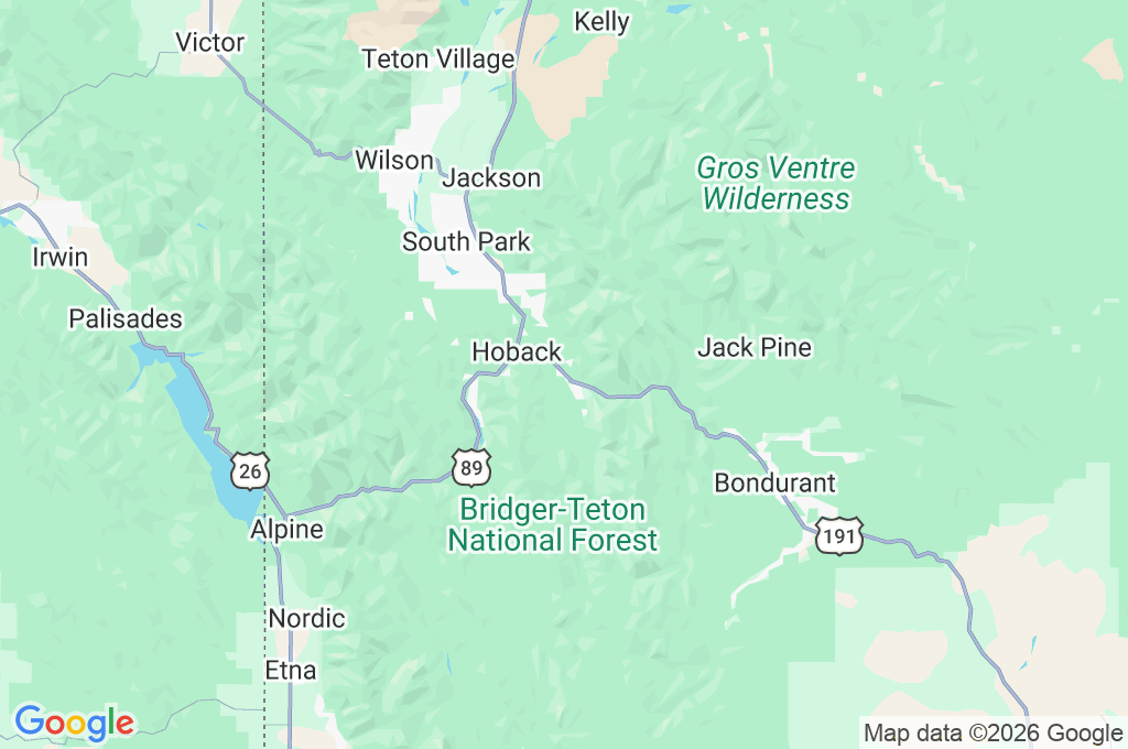 Río Hoback Area Map Río Hoback Area Map