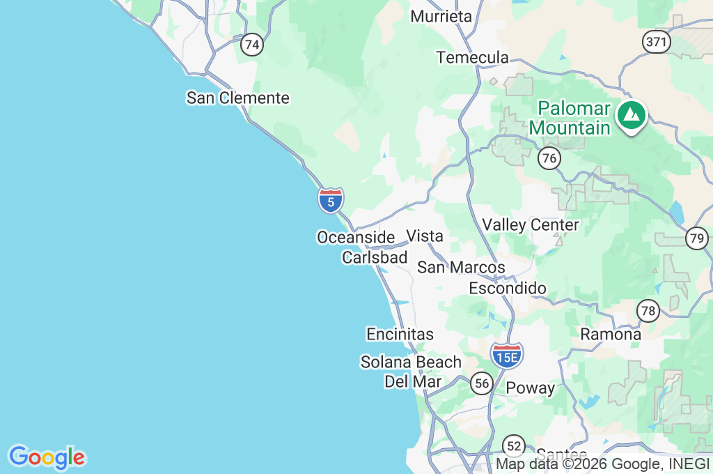 Oceanside Area Map Oceanside Area Map
