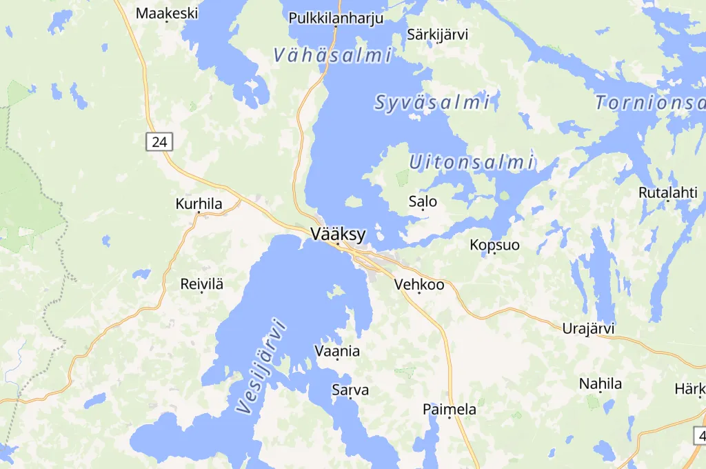 Vääksy Area Map