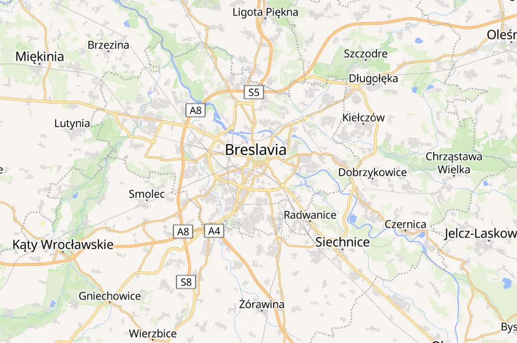 Wrocław Area Map Wrocław Area Map