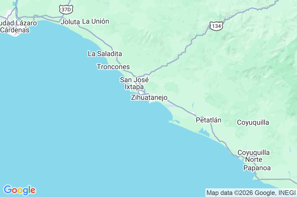 Bahía de Zihuatanejo Area Map