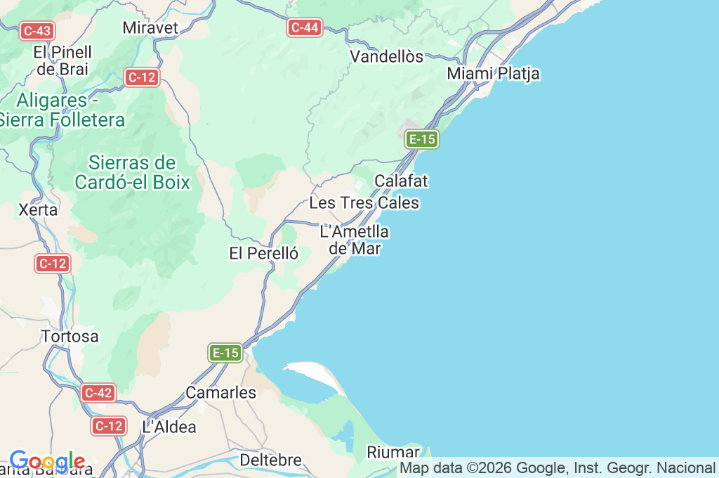 Platja de l'Alguer Area Map Platja de l'Alguer Area Map