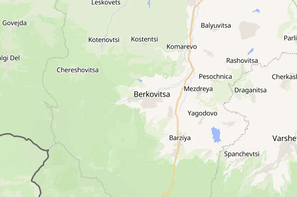Berkovitsa Area Map