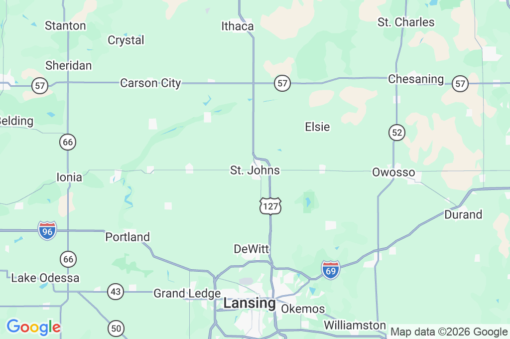 St. Johns Area Map St. Johns Area Map