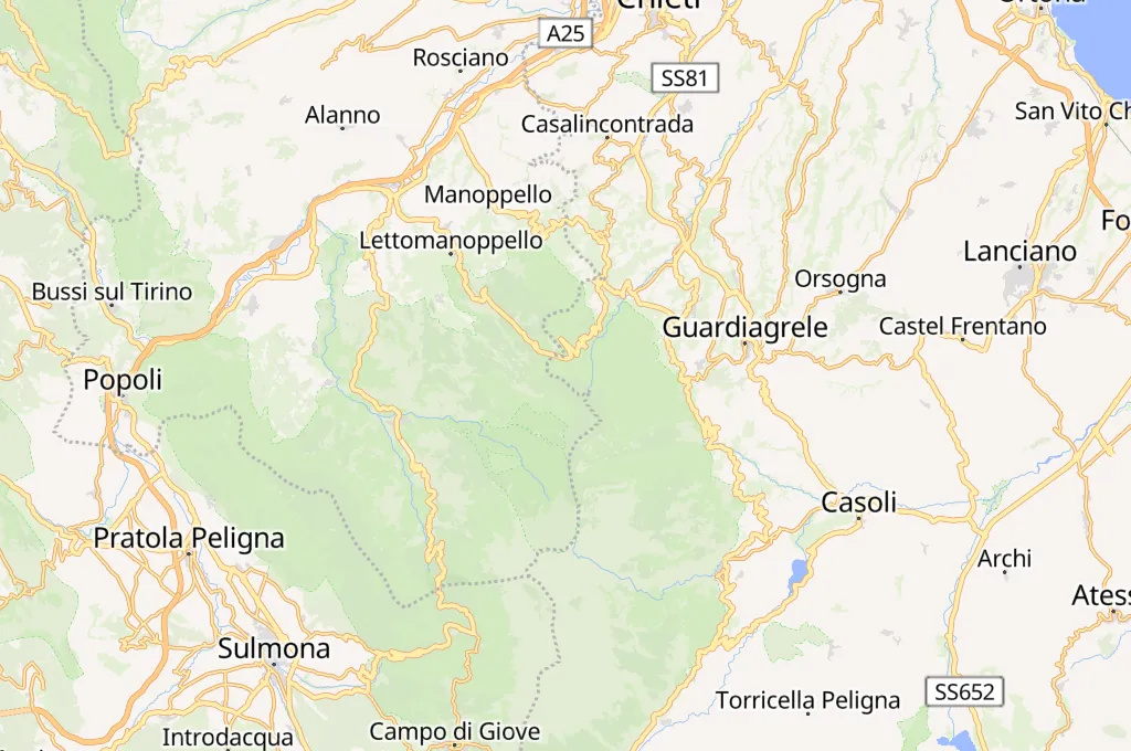 Passo Lanciano - Majelletta Area Map Passo Lanciano - Majelletta Area Map