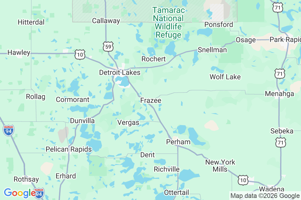 Frazee Area Map Frazee Area Map