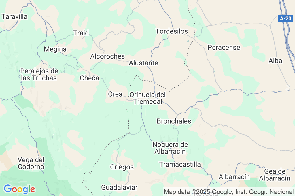 Orihuela del Tremedal Area Map