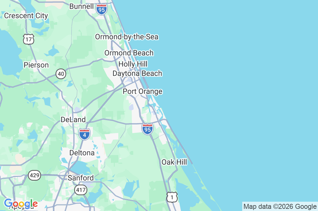 Ponce Inlet Beach Area Map
