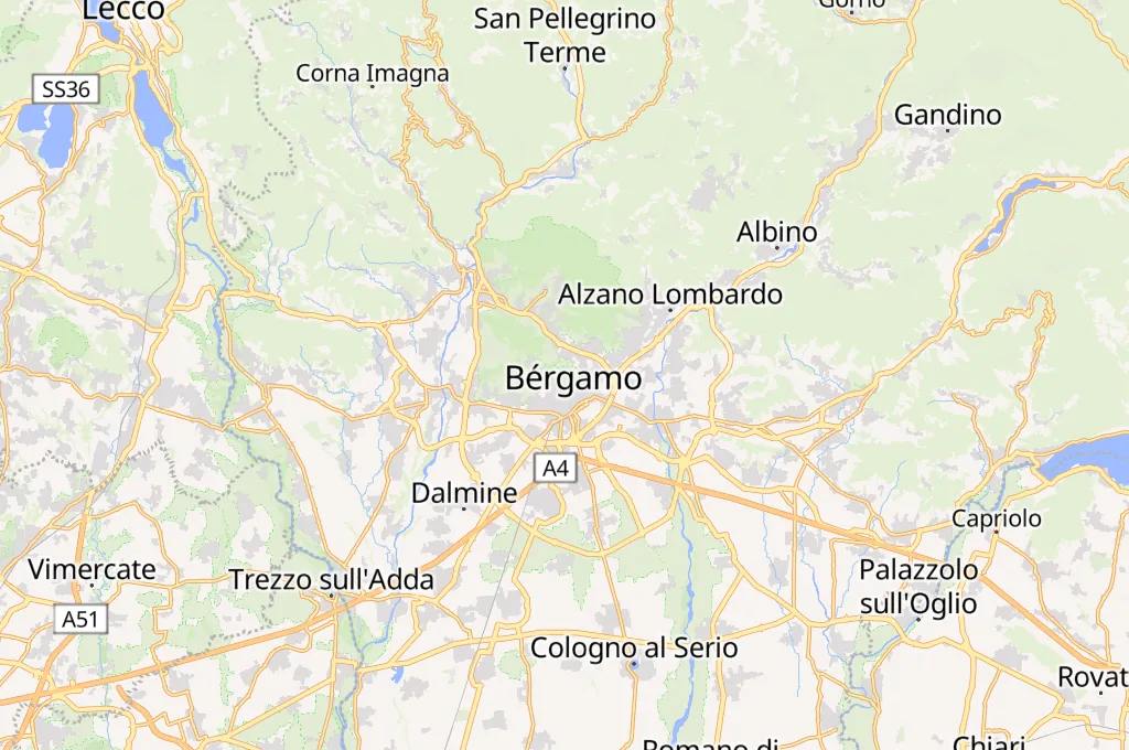 Bérgamo Area Map Bérgamo Area Map