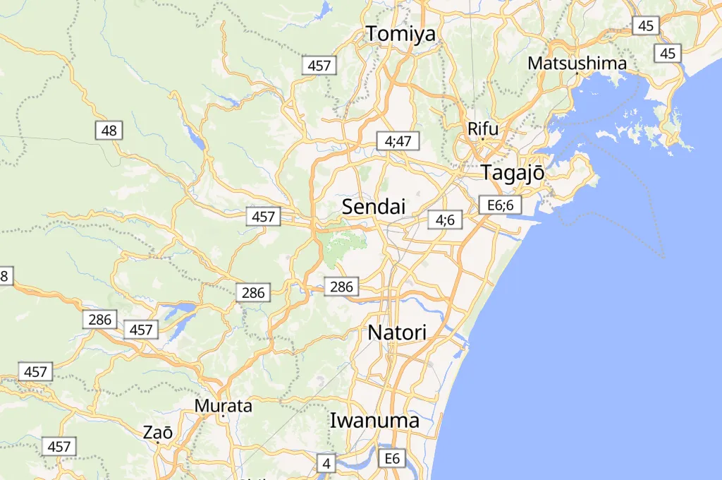 Ruinas del Castillo de Sendai Area Map Ruinas del Castillo de Sendai Area Map
