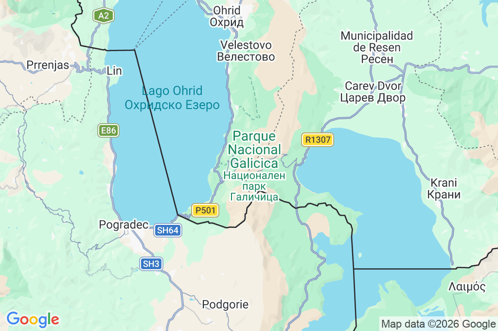 Galičica Area Map