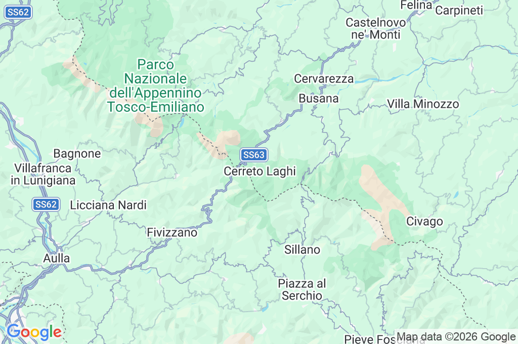 Cerreto Laghi Area Map
