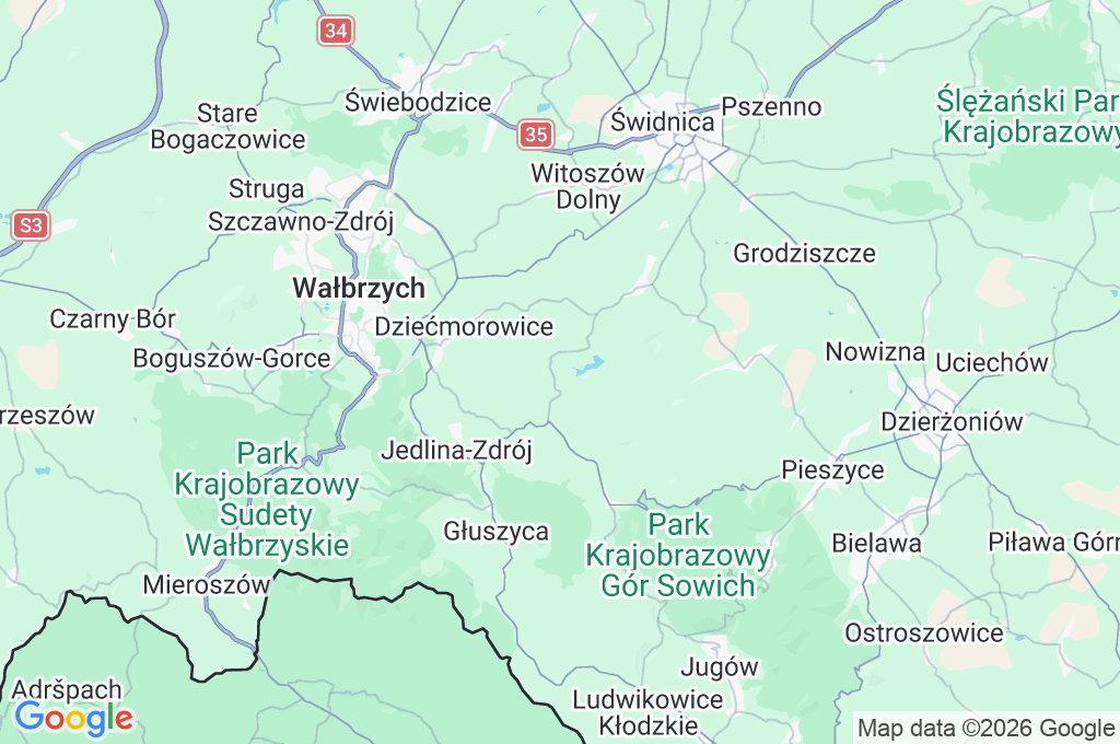 Zagórze Śląskie Area Map Zagórze Śląskie Area Map