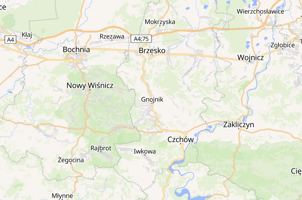 Gnojnik Area Map Gnojnik Area Map