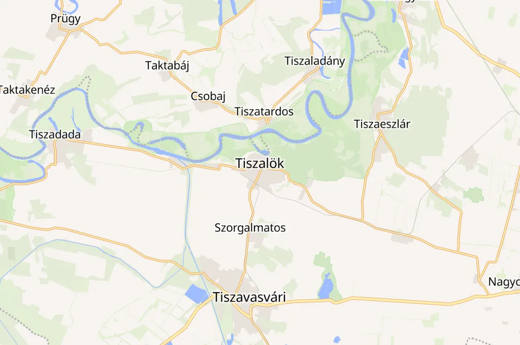 Tiszalök Area Map
