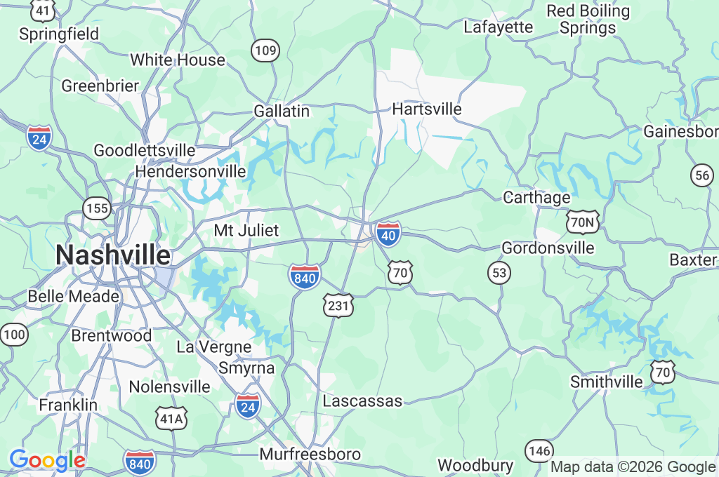 Lebanon Area Map