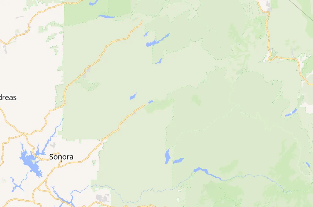 Dodge Ridge Area Map