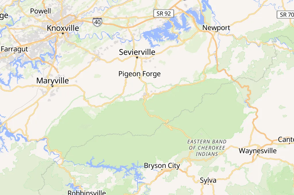 Gatlinburg Area Map Gatlinburg Area Map