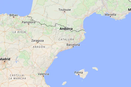 Map of Cataluña