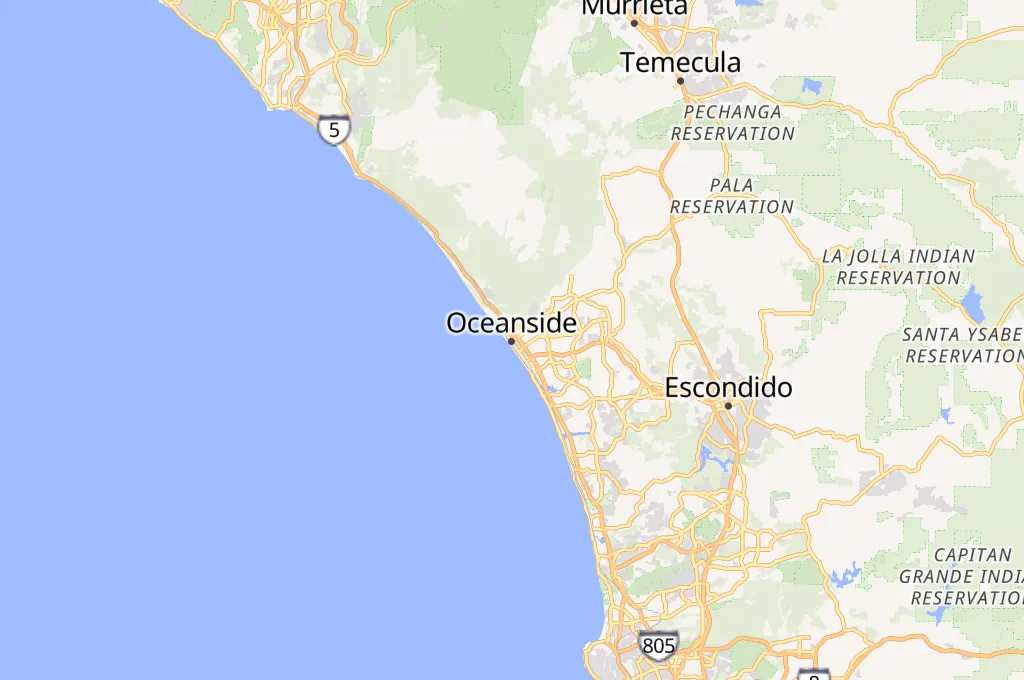 Oceanside Area Map Oceanside Area Map