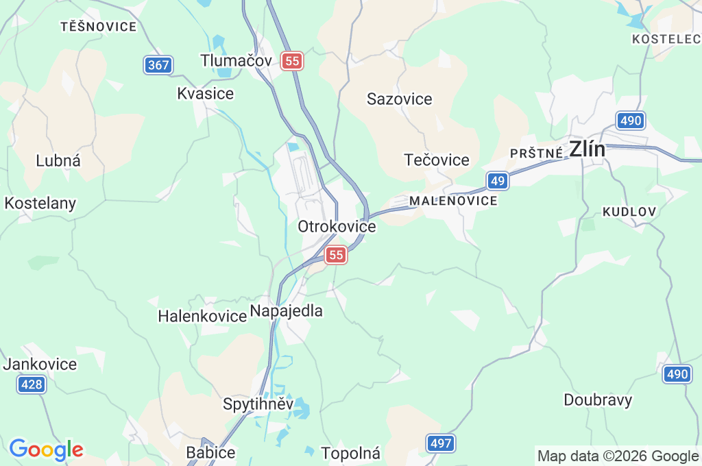 Kvítkovice Area Map Kvítkovice Area Map