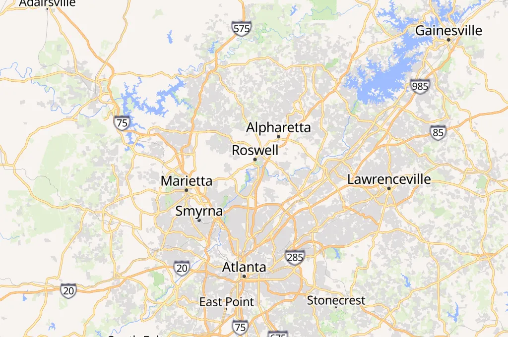 Río Chattahoochee Area Map