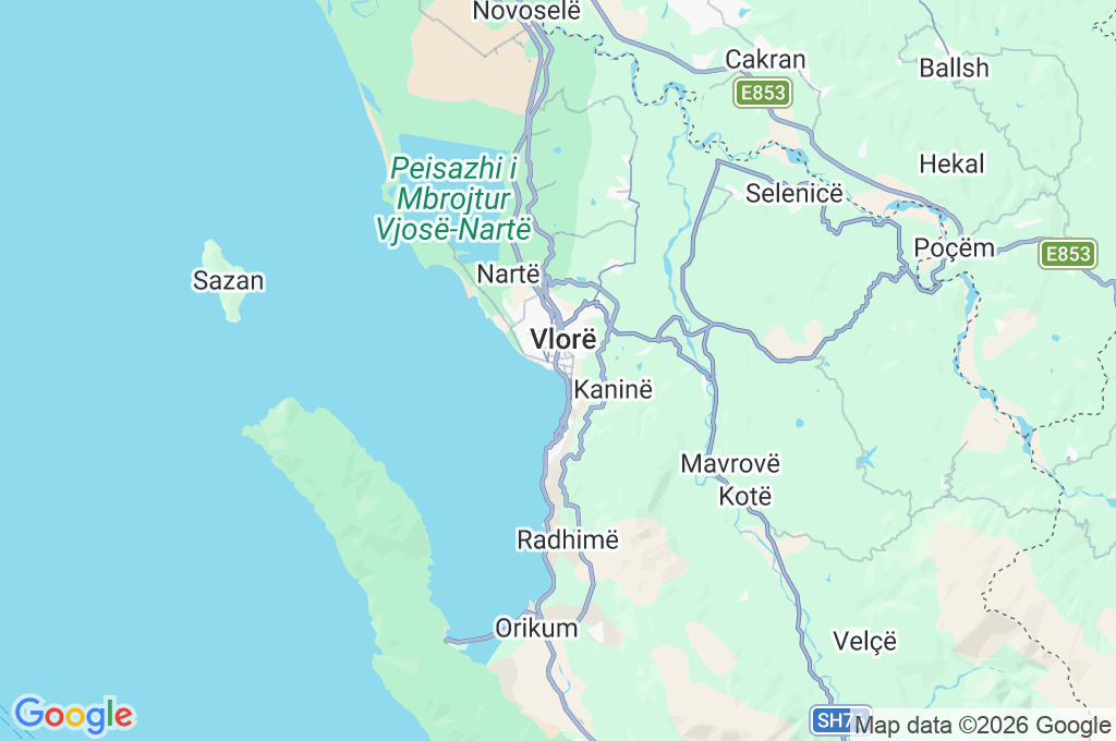 Bahía de Vlora Area Map