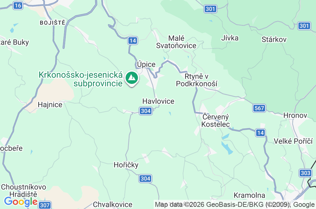 Havlovice Area Map Havlovice Area Map