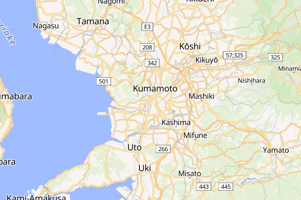 Río Shirakawa Area Map Río Shirakawa Area Map