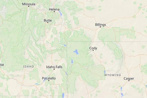 Map of Condado de Teton