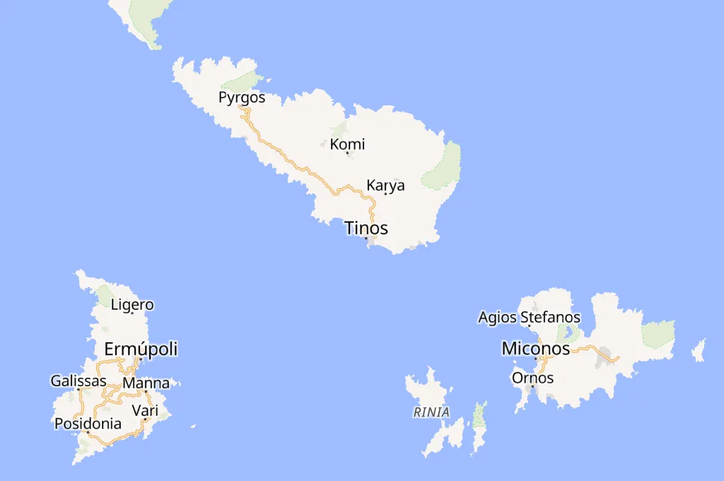 Puerto de Tinos Area Map