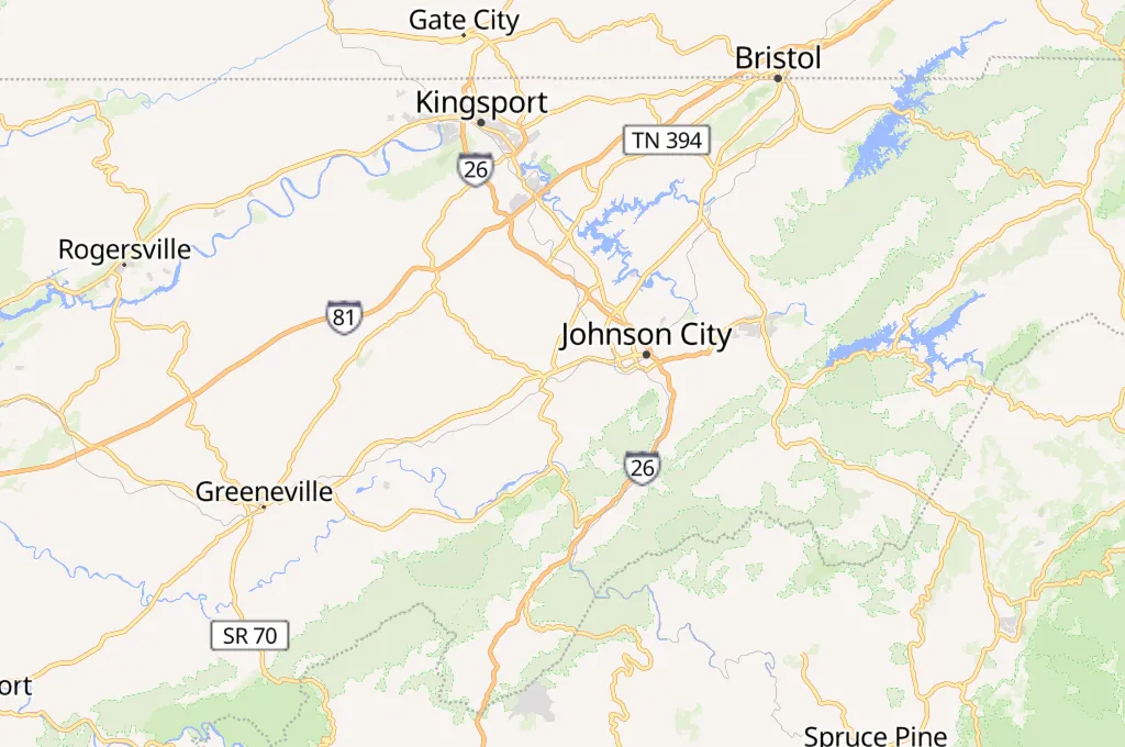 Jonesborough Area Map