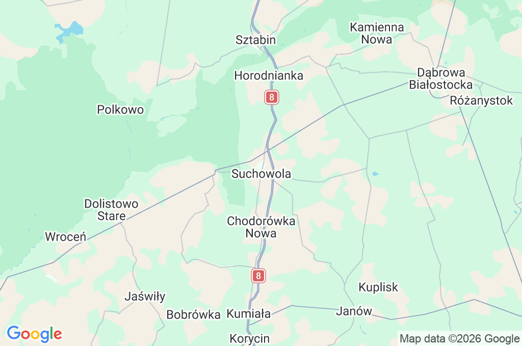 Suchowola Area Map Suchowola Area Map