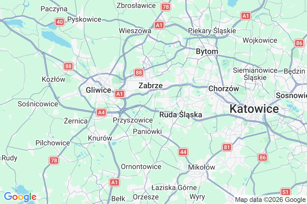 Zabrze Area Map Zabrze Area Map
