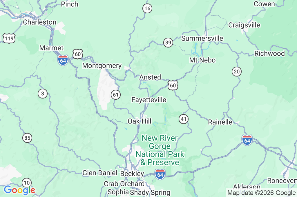 Fayetteville Area Map