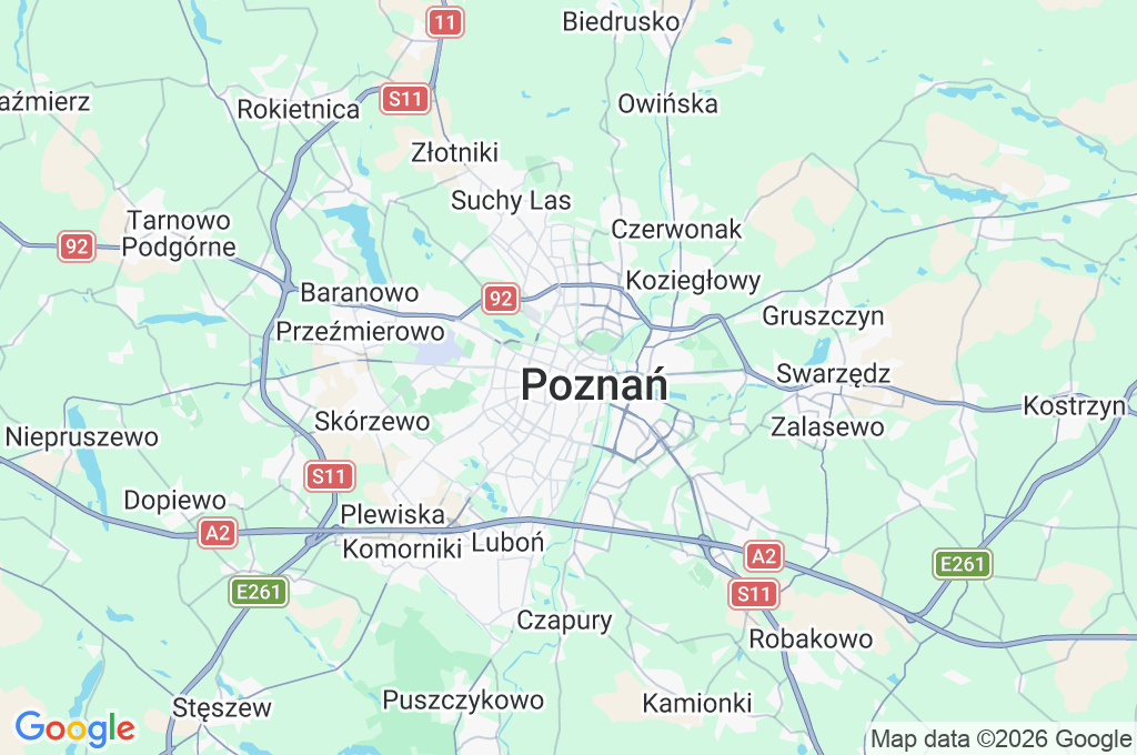 Poznań Area Map Poznań Area Map