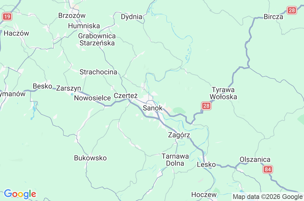 Sanok Area Map