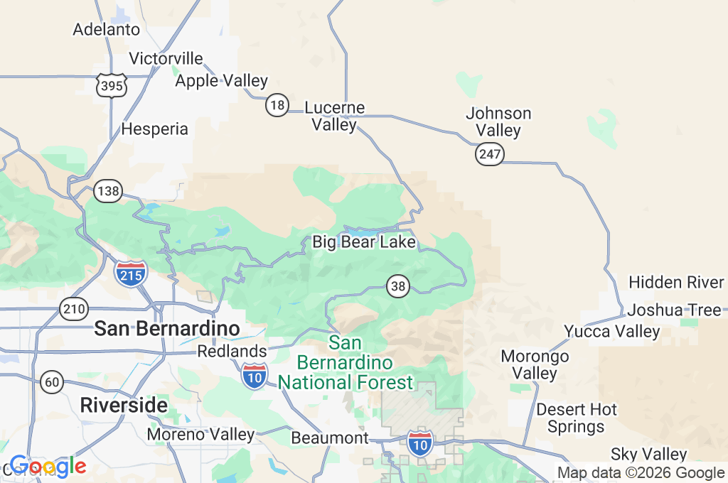 Big Bear Lake Area Map