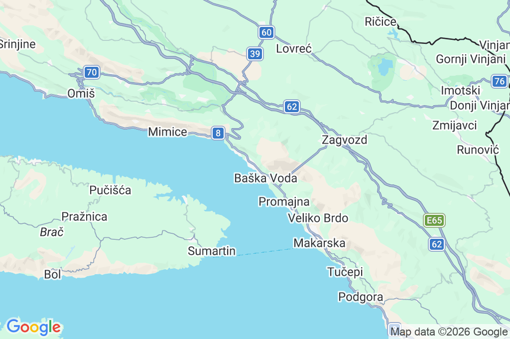 Brela Area Map